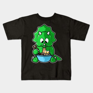 Dinosaur Triceratops Ramen Bowl Kawaii Anime Japanese product Kids T-Shirt